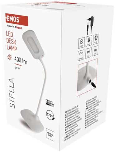 EMOS STELLA Z7602W LED Schreibtischlampe, weiß, 4000K (1538150201)