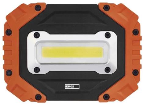 EMOS COB LED Arbeitsleuchte, 700 lm, 4x AA, schwarz-orange