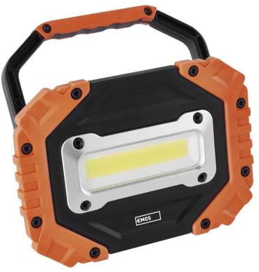 EMOS COB LED Arbeitsleuchte, 700 lm, 4x AA, schwarz-orange