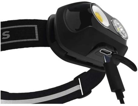 EMOS 1441317000 COB LED aufladbare Stirnlampe P3542, 500lm, 130m, Li-pol 1200mAh, schwarz