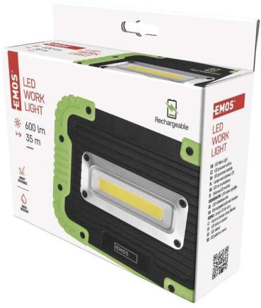 EMOS 1450000310 Aufladbarer COB LED-Strahler P4534, 600lm, 3000mAh