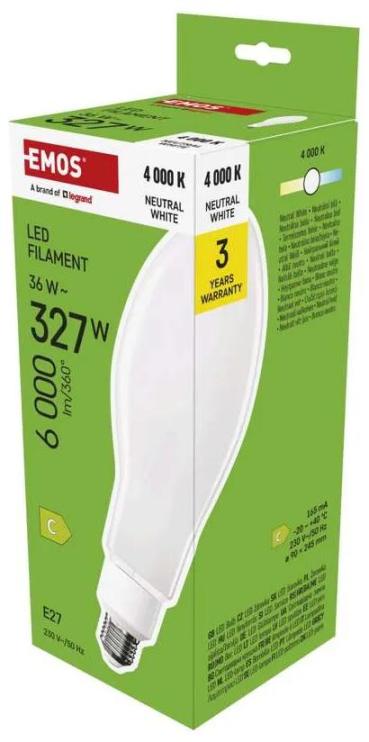 EMOS Filament LED Lampe ED90, E27, 36W (327W), 6000lm, Neutralweiß (1525743409)