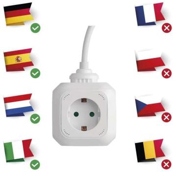 EMOS P04219GU Steckdosenwürfel, 4 Steckdosen, USB, 1,9m, 1,5mm², weiß (1922040191)