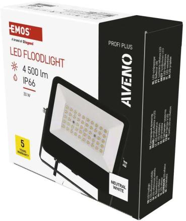 EMOS AVENO ZS2423 LED-Strahler, schwarz, 30W, neutralweiß (1531242300)