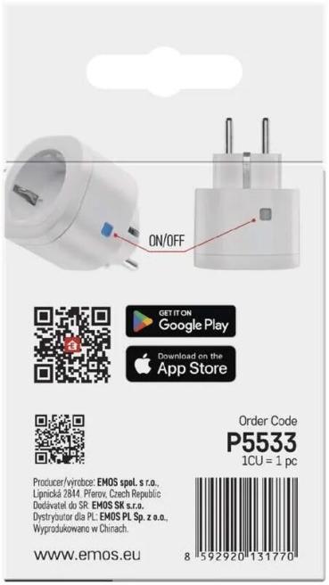 EMOS IP-3009S GoSmart Zigbee-Steckdose, weiß (1936553300)