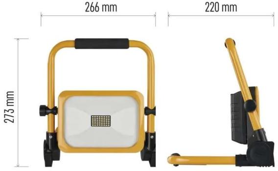 EMOS ACCO ZS2822 LED-Reflektor, Wiederaufladbar, tragbar, gelb, 20W, 2000lm, kaltweiß (1531281200)