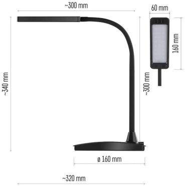 EMOS Eddy Z7599B LED Schreibtischlampe, schwarz, 3000/4500/6800K (1538150200)