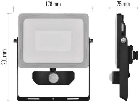 EMOS ILIO ZS2930 LED-Flutlicht mit Bewegungsmelder, schwarz, 31W, 2800lm, neutralweiß (1531252930)