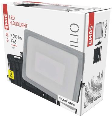 EMOS ILIO ZS2530 LED-Flutlicht, schwarz, 31W, 2800lm, neutralweiß (1531252530)