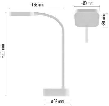 EMOS EMILY Z7627 Schreibtischlampe, wiederaufladbar, weiß (1538191000)