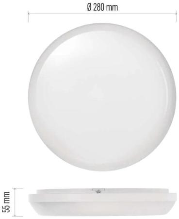 EMOS Dori ZM4311 LED Deckenleuchte, rund, weiß, 18W, IP54, neutralweiß (1539043050)