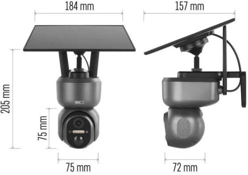 EMOS H4058 GoSmart rotierende Outdoor IP-Kamera, 4G/LTE, IP-6000, OWL, grau (3024040580 )