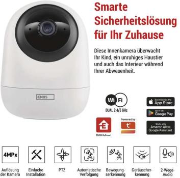 EMOS H4060 GoSmart rotierende Überwachungskamera, IP-220W, WiFi, weiß/schwrz (3024040600 )