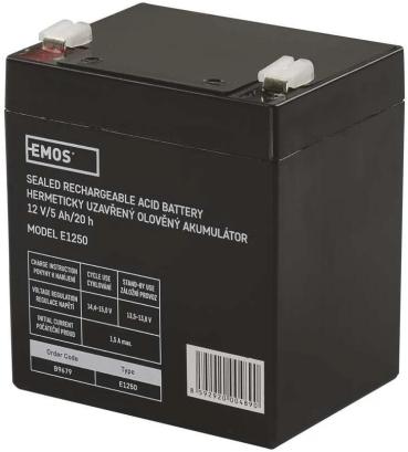 ARDEBO.de EMOS ACCU.SLA 12V 5AH FAST.6.3 MM Wartungsfreier Blei-Akku 12 V/5Ah, faston 6,3 mm (B9679)