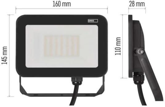 EMOS PROFI ZS2632 LED-Flutlicht, anthrazit, 30W, 3300lm, neutralweiß (1531242632)