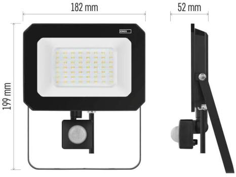 EMOS SIMPO ZS2343 LED-Reflektor mit Bewegungssensor, schwarz, 50W, 5000lm, neutralweiß (1531234300)