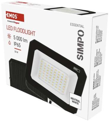 EMOS SIMPO ZS2243 LED-Reflektor, schwarz, 50W, 5000lm, neutralweiß (1531224300)