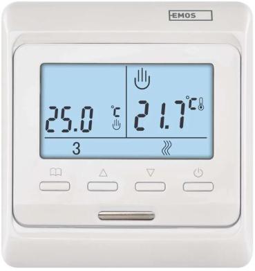 EMOS P5601UF Fußbodenheizung-Thermostat, programmierbar, verkabelt, weiß (2101210000)