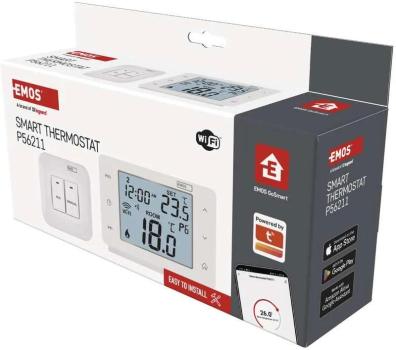 EMOS P56211 GoSmart Raumthermostat mit WiFi, programmierbar, kabellos, weiß (2101900001)