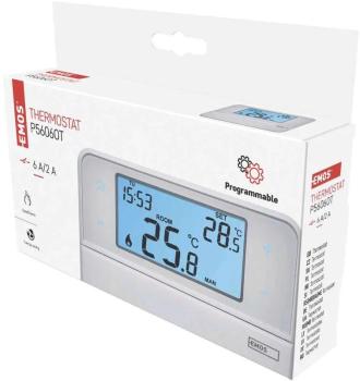 EMOS P5606OT OpenTherm Raumthermostat, programmierbar, verkabelt, weiß (2101208000)