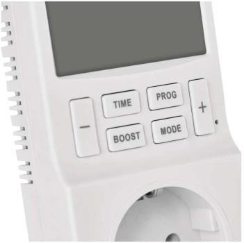 EMOS P5660SH 2in1 Steckdosenthermostat mit digitaler Zeitschaltuhr, Schuko, weiß (2106000200)