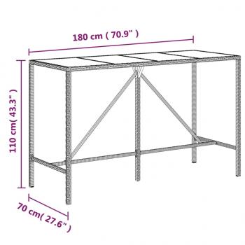 9-tlg. Gartenbar-Set Grau Poly Rattan & Massivholz Akazie