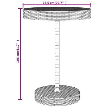 5-tlg. Gartenbar-Set Schwarz Poly Rattan & Massivholz Akazie