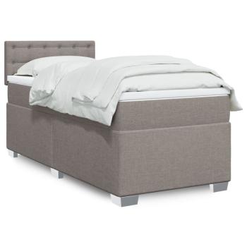 ARDEBO.de - Boxspringbett mit Matratze Taupe 80x200 cm Stoff