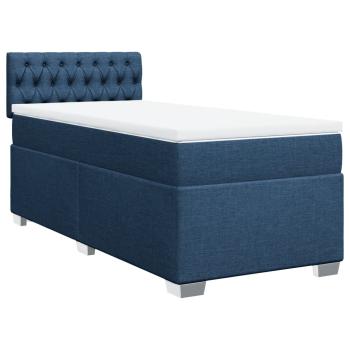 Boxspringbett mit Matratze Blau 80x200 cm Stoff