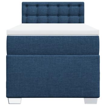 Boxspringbett mit Matratze Blau 80x200 cm Stoff