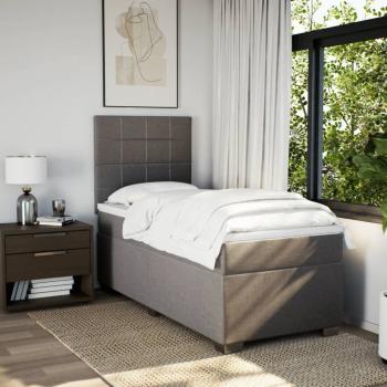 Boxspringbett mit Matratze Taupe 80x200 cm Stoff