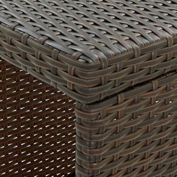 5-tlg. Gartenbar-Set mit Kissen Braun Poly Rattan