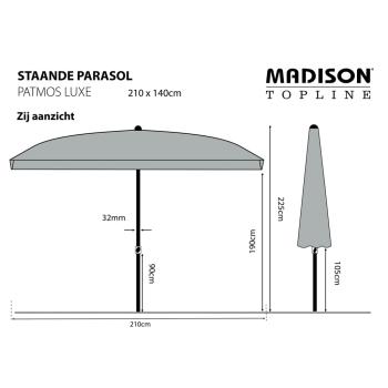 Madison Sonnenschirm Patmos Luxe Rechteckig 210x140 cm Ecru