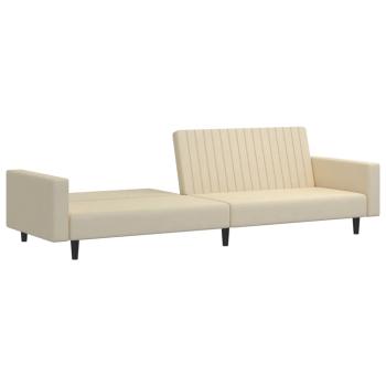 Schlafsofa 2-Sitzer Creme Samt