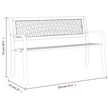 Gartenbank Schwarz 120 cm Stahl