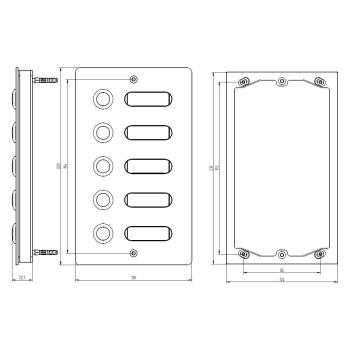 Grothe ETA 505 V2A AP Etagenplatte, 5 WE, 130 x 220 x 19 mm (55505)