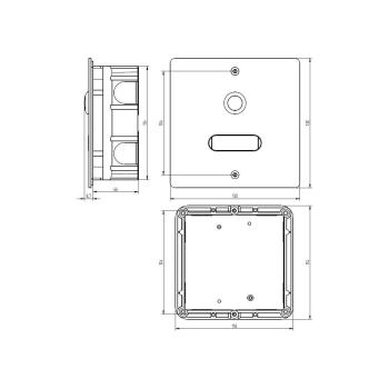 Grothe ETA 401 V2A UP Etagenplatte, 1 WE, 130 x 130 x 45 mm (55401)