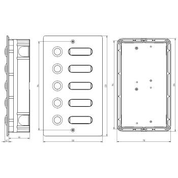 Grothe ETA 405 V2A UP Etagenplatte, 5 WE, 130 x 220 x 45 mm (55405)