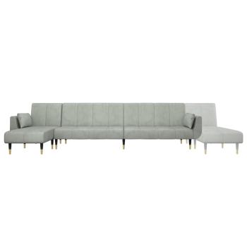 Schlafsofa in L-Form Hellgrau 275x140x70 cm Samt