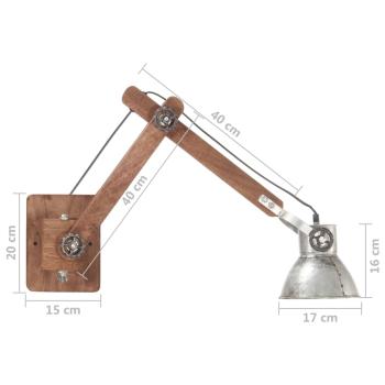 Wandleuchte Industrie-Stil Silbern Rund E27