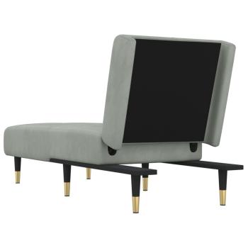 Chaiselongue Hellgrau Samt