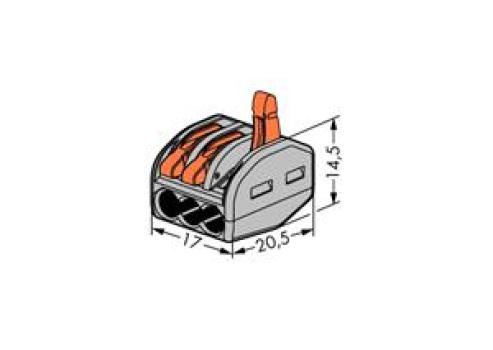 WAGO Kontakttechnik WAGO-Verbindungsklemme 3fach f. ein und mehrdrähtige Leiter (50 ST)