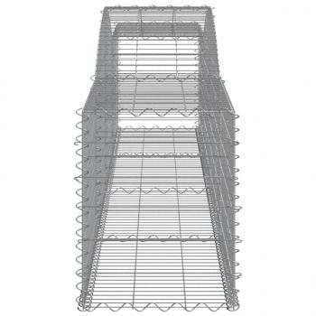 Gabionen mit Hochbogen 3 Stk. 400x50x60/80cm Verzinktes Eisen