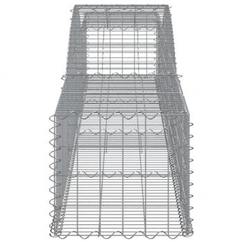 Gabionen mit Hochbogen 3 Stk. 400x50x40/60cm Verzinktes Eisen