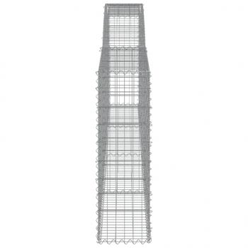 Gabionen mit Hochbogen 9 Stk. 400x30x100/120cm Verzinktes Eisen