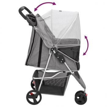 Hundewagen Faltbar Grau 80x46x98 cm Oxford-Gewebe