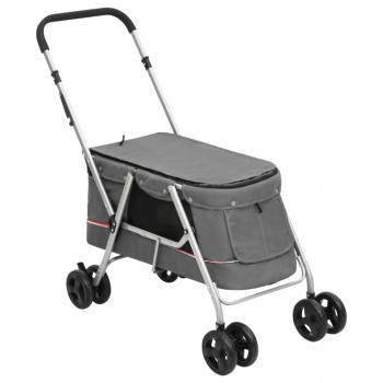 ARDEBO.de - Hundewagen Faltbar Grau 100x49x96 cm Leinenstoff