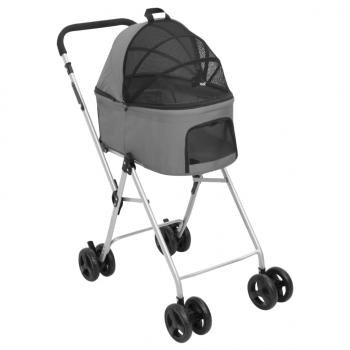 Hundewagen für 2 Hunde Faltbar Grau 83x48x97 cm Oxford-Gewebe