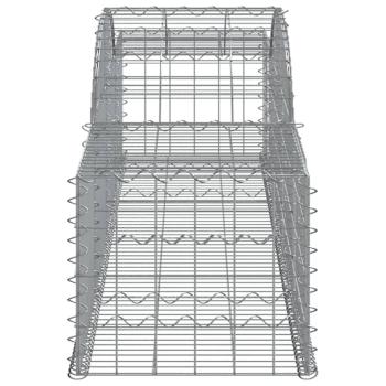 Gabionen mit Hochbogen 30 Stk. 300x50x40/60 cm Verzinktes Eisen