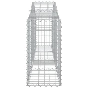 Gabionen mit Hochbogen 3 Stk. 200x30x60/80 cm Verzinktes Eisen